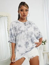 Tie Dye Drop Shoulder Tee Graphic